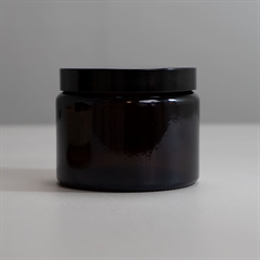 Amber Kosmetik krukke med sort låg - LARGE - 500ml