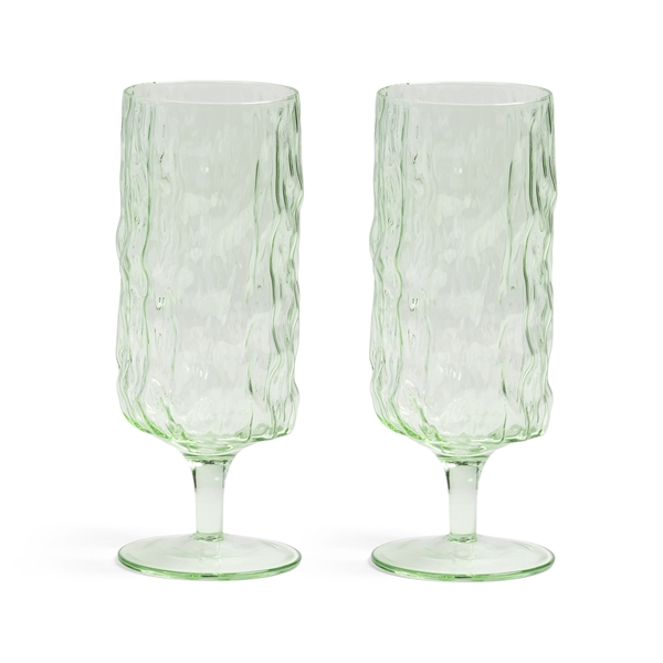Klevering glas - Høje drikkeglas, 2 stk - Grøn