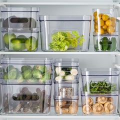 kasser i gennemsigtig plast til køleskab