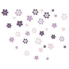 Små wallsticker blomster i lyserøde farver