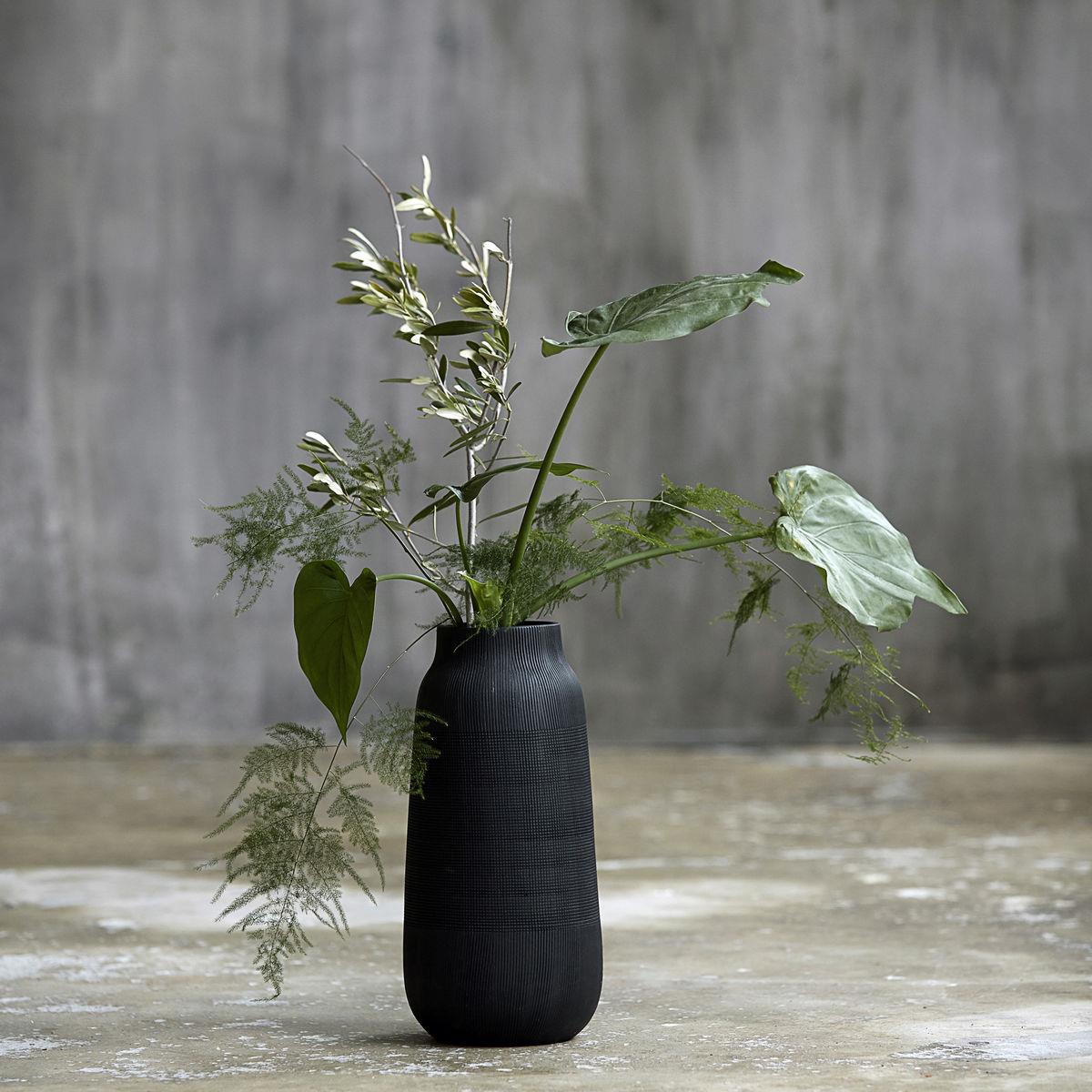 vase - Groove Black, Large online her