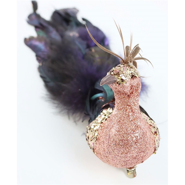 Hoff Påfugle på clips - Glittery. Pakke med 3 stk.