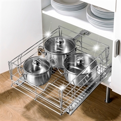 Trådkurv med udtræksskinner til montering i skab, XL