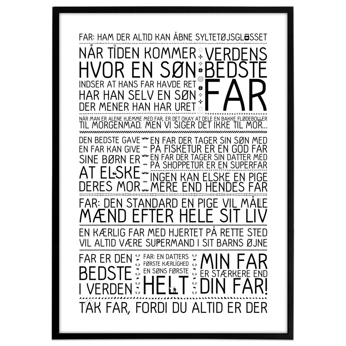 Plakat - Far er den bedste verden, farsdaggave