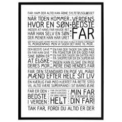 Plakat - Far er den bedste i verden - Sort/hvid