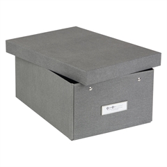 Karin grå opbevaringskasse med låg, til opbevaring rundt i hjemmet