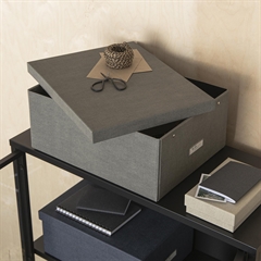 Bigso Box Of Sweden Organizer Con Coperchio Con 12 Scomparti – Contenitori Con Scomparti, Coperchio E Maniglia Per Accessori Vari – Scatole Portaoggetti In Fibra Di Legno E Carta – Grigio