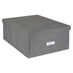Bigsobox of sweden opbevaringskasse med låg, grå Katrin