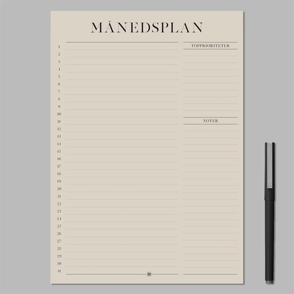 Månedsplaner - Blokke