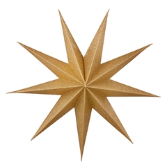 Bungalow Stjernelampe i papir - Bossa Nova Gold, 30 cm.