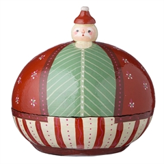 Bungalow Juleæske i Papmaché med Julemand - 12 cm