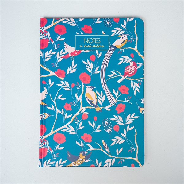 Derrière la Porte A5 notesbog - JEAN - Fleurs TURKIS
