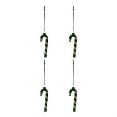 Håndlavet grønt glasornament med guldglitter fra House Doctor - sæt med 4 stk.