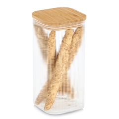 Glaskrukke med bambuslåg - 1500 ml.