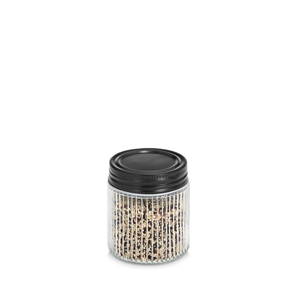 Zeller Krydderiglas med sort låg - 120ml.