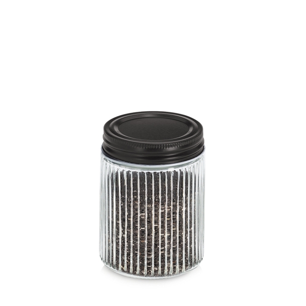 Zeller Glaskrukke med sort låg - 300ml.