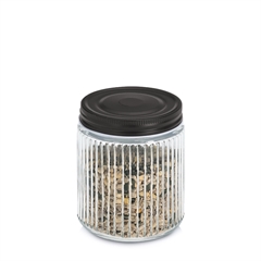 Zeller Glaskrukke med sort låg - 520ml.