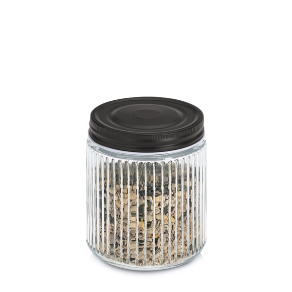Zeller Glaskrukke med sort låg - 520ml.