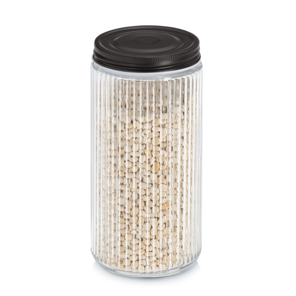 Zeller Glaskrukke med sort låg - 950ml.