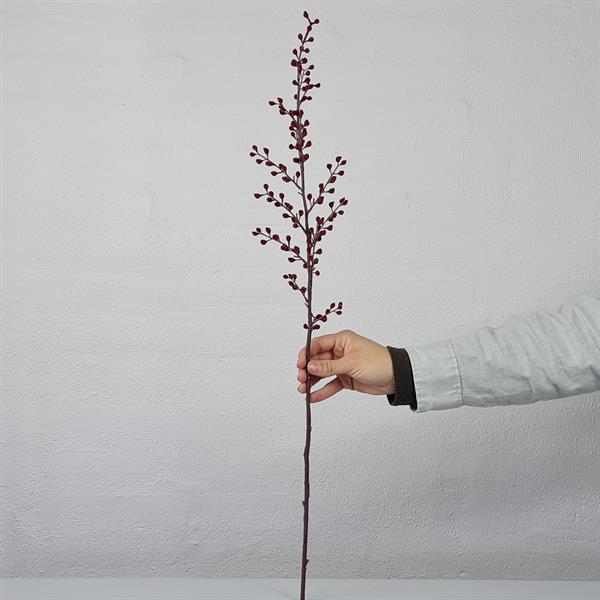 Kunstig Blomst - Bærgren, mørkerød. 70 cm