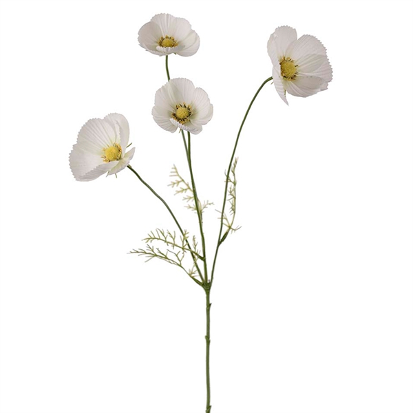 Kunstig Blomst - Cosmos, 60 cm. HVID