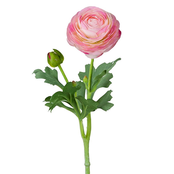 Kunstig Blomst - Ranunkel, 50 cm. LYSERØD