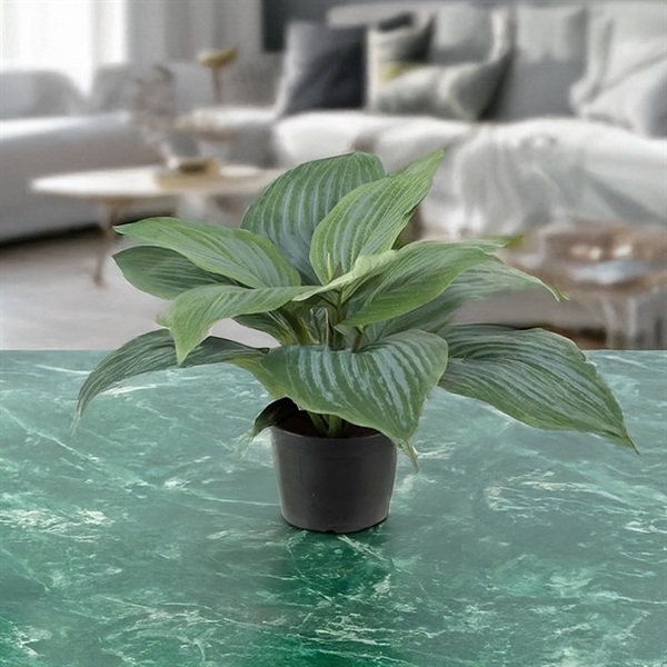 Kunstig Blomst - Hosta, grøn 20 cm.