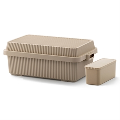 Like-it Picnic kasse med låg - STACK UP - Beige 53L