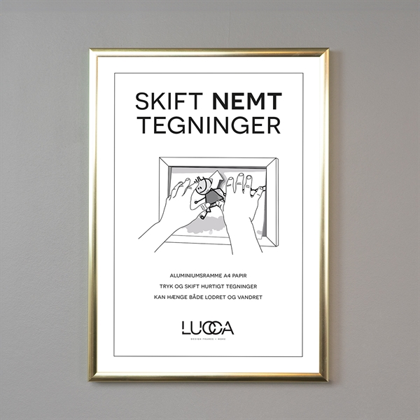 Lucca Push ramme til tegninger - SLIM - Shiny Gold