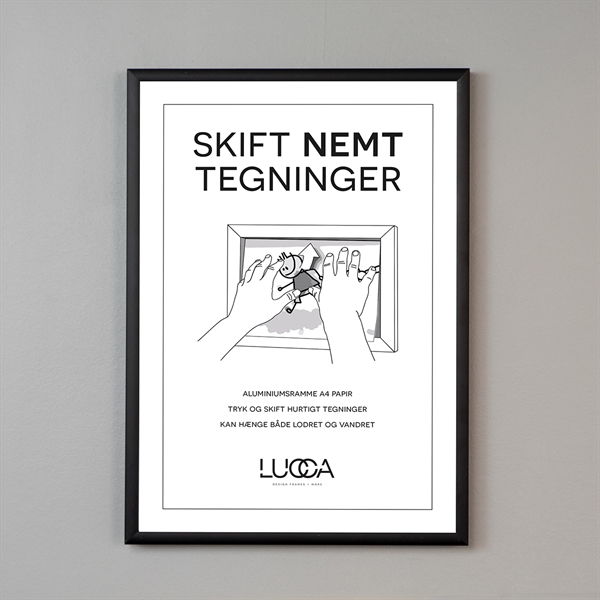 Lucca Push ramme til tegninger - SLIM - Mat sort