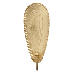 Dråbeformet vægstage fra Bungalow, belagt med bladguld og med en elegant riflet kant.