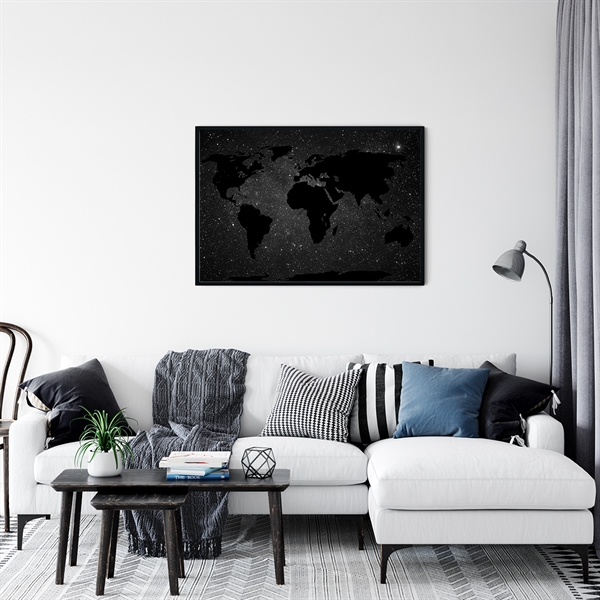 Plakat med verdenskort - The universe