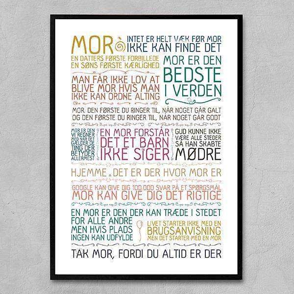 Plakat - Mor er den bedste i verden, colors. Bestil online.