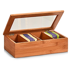 En smart og dekorativ ruminddelt kasse til opbevaring af tebreve og tilbehør.
