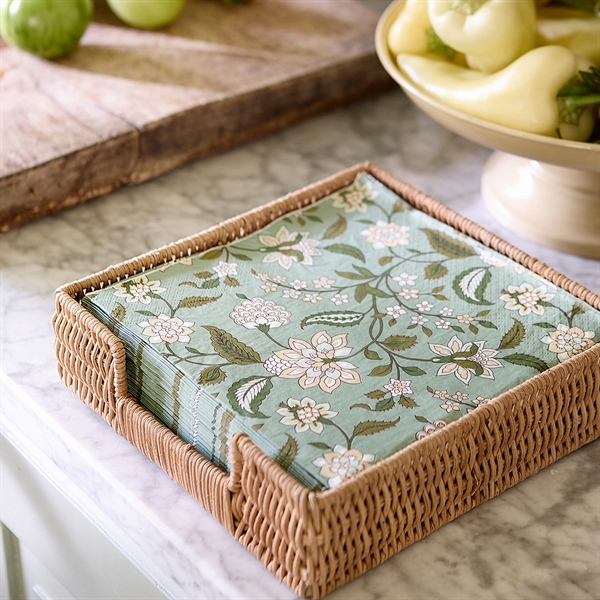 Servietholder i Rattan 22x22cm. Fra Bungalow