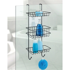 Shower caddy med 3 hylder - REVIGO, sort