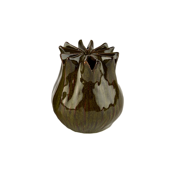 Vase i keramik, Fennel 10cm - Brun
