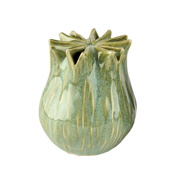 Vase i keramik, Fennel 13cm - Lysegrøn