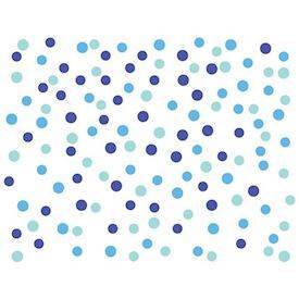 Små wallstickers til drengeværelset i blå farver - prikker