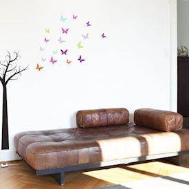 Wallsticker sommerfugle i pangfarver