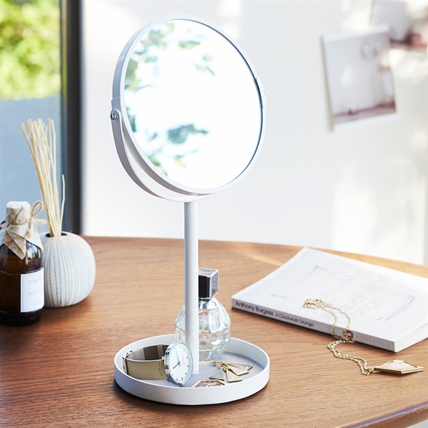 Yamazaki makeup spejl med bakke - Hvid
