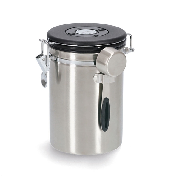 Zeller Lufttæt kaffedåse med ske - 1700ml. - Rustfrit stål