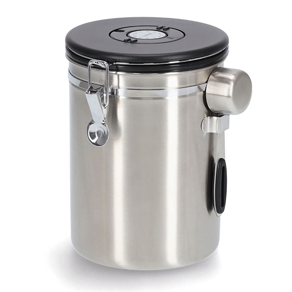 Zeller Lufttæt kaffedåse med ske - 2700ml. - Rustfrit stål