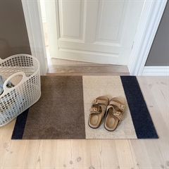 Tica Smudsmåtte - 60x90 cm. Stripes - Gråblå/Sand/Ivory