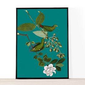 A4 kunsttryk til hjemmet, vintage modern green