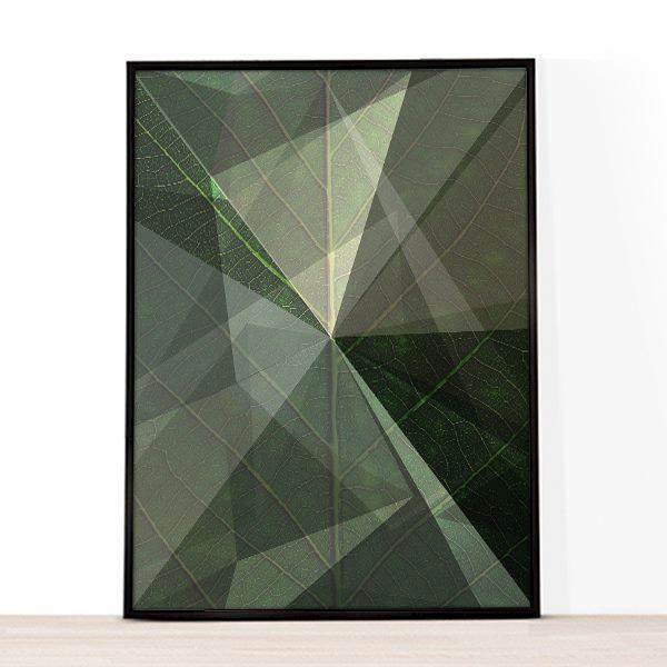 A4 kunsttryk til hjemmet, green leaf