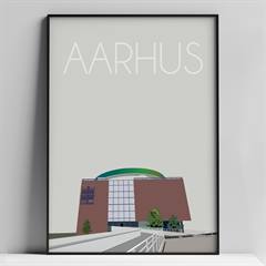 Tryk i A4 størrelse med illustration af Aarhus
