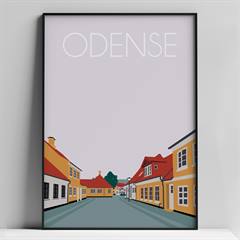 A4 tryk med Odense by