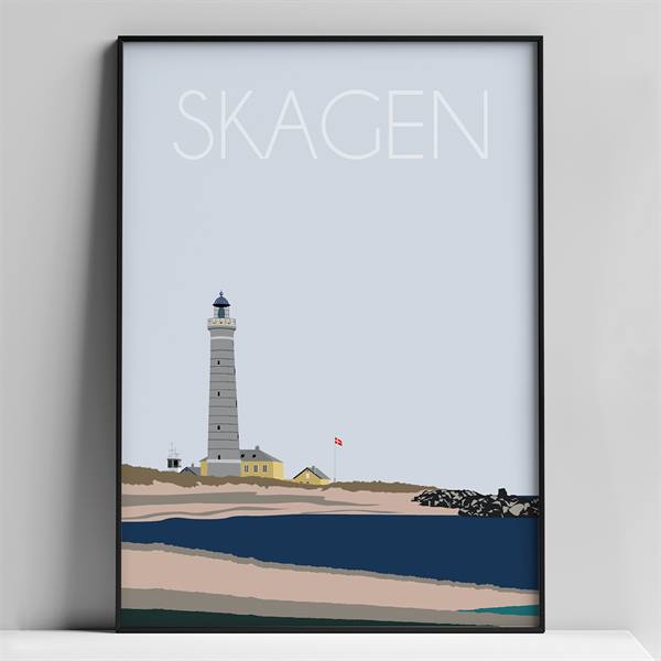 A4 tryk med illustration fra Skagen