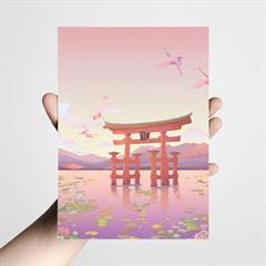 Postkort XL - Japan is amazing, Sukushima Torii Gate